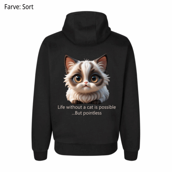 Life without a cat / Hoodie - Billede 2