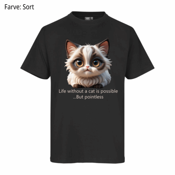 Life without a cat / T-shirt - Billede 2